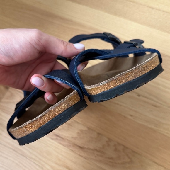Birkenstock Birkis Navy Blue Sandals Womens 9 M 7 EU 40 Buckle Criss Cross Shoes - Picture 7 of 7